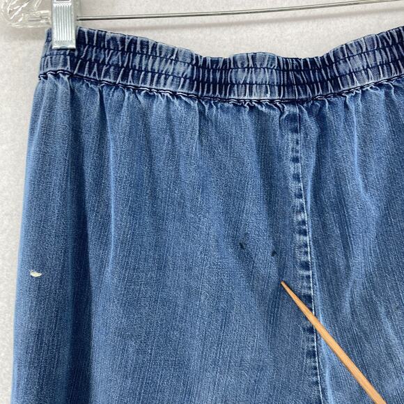 EILEEN FISHER Pants XS Tencel Organic Cotton Chambray Utility Tapered Ankle Blue - Picture 14 of 16